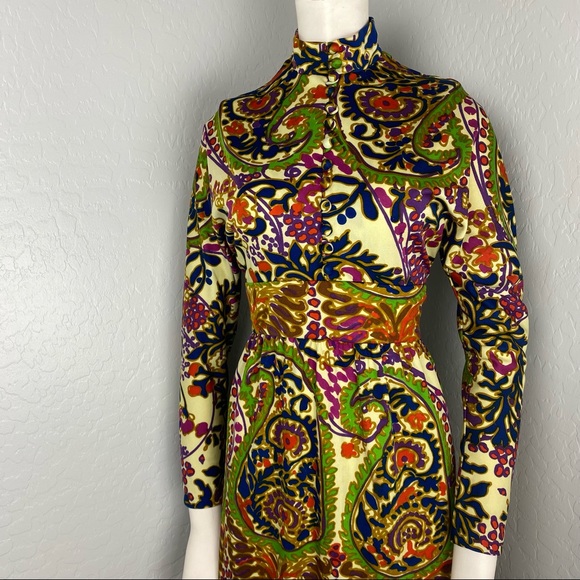 Vintage Don Luis De España 70’s Paisley Maxi Dress - Picture 3 of 7